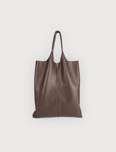 Envelope Shopping in Pelle Martellata - Moka