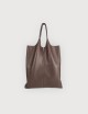 Borsa a Spalla Envelope Shopping in Pelle Martellata - Moka
