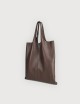 Borsa a Spalla Envelope Shopping in Pelle Martellata - Moka