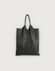 Envelope Shopping Bag in Leather - Black