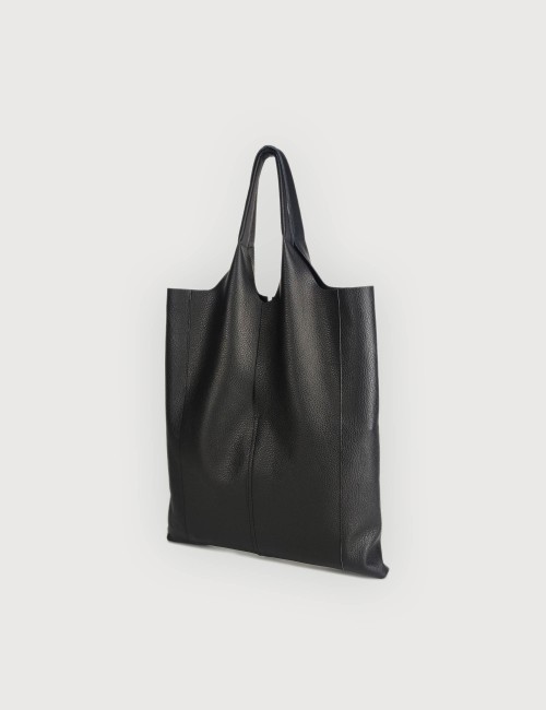 Envelope Shopping in Pelle Martellata - Nera