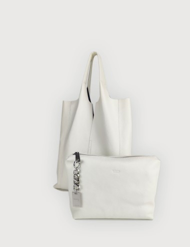 Envelope Shopping in Pelle Martellata - Off White