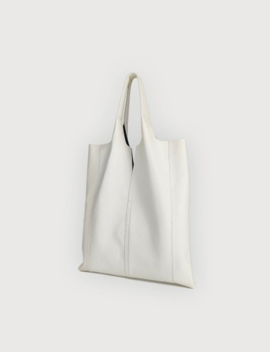 Envelope Shopping in Pelle Martellata - Off White