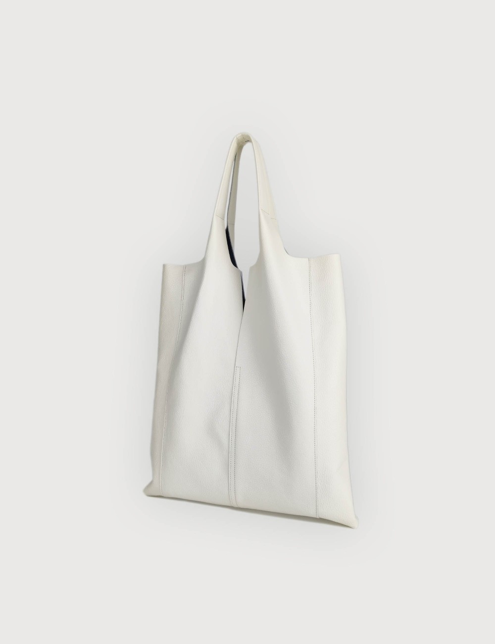 Envelope Shopping Bag in Leather - Off white