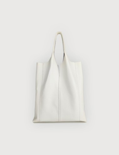 Envelope Shopping in Pelle Martellata - Off White