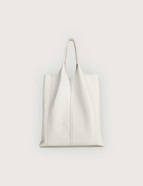 Envelope Shopping in Pelle Martellata - Off White