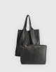 Envelope Gold Zip in Leather - Black
