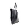 Borsa a Spalla Zeus Shopping in Pelle Stampa Coccodrillo - Nero